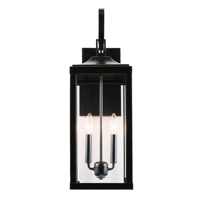 2 Light Outdoor Wall Lantern in Imperial Black