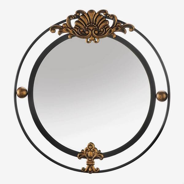 Shop Garfield Decorative Round Wall Mirror Black Gold