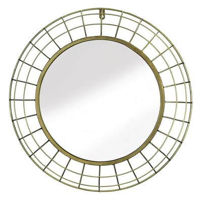 Meridon Contemporary Round Wall Mirror - Gold