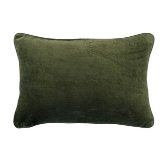 Cotton Velvet 12x18 Lumbar Moss Green Cotton Velvet Pillow Cover