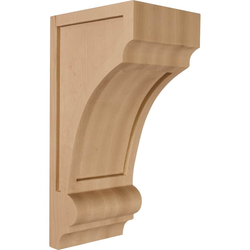 Diane Recessed Corbel - 4"W x 5"D x 10"H - Rubberwood