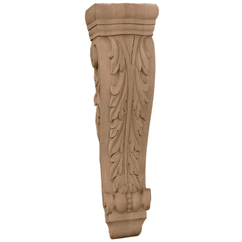 Farmingdale Acanthus Pilaster Corbel - Extra Large - 8 1/4"W x 4 3/4"D x 35"H - Maple