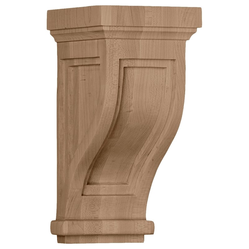 Traditional Recessed Corbel - 4 3/4"W x 5"D x 10"H - Red Oak