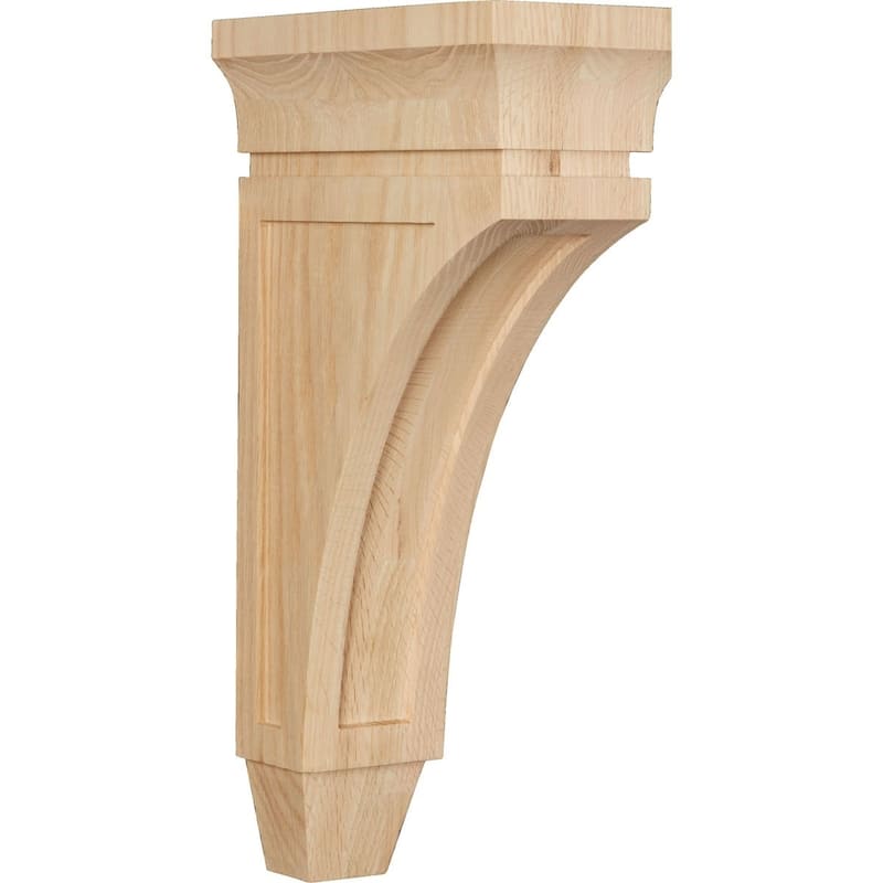 Lucan Corbel - Extra Large - 5"W x 10"D x 18"H - Red Oak