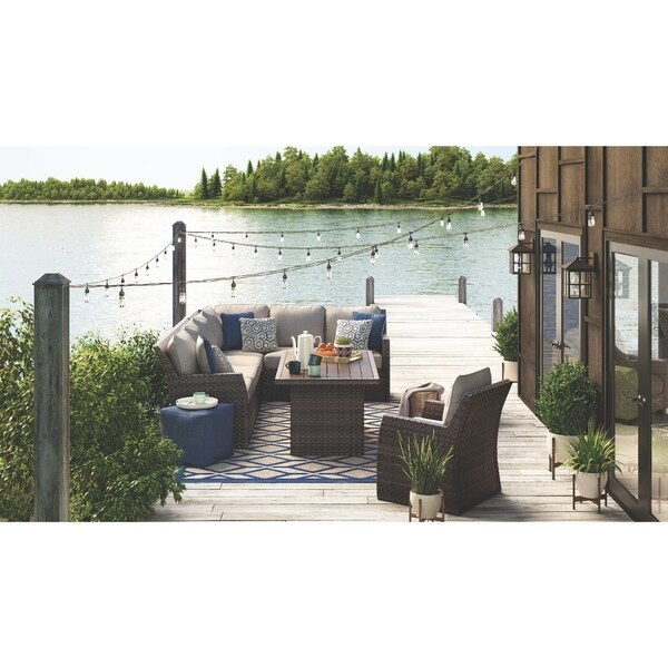Salceda Beige And Brown Outdoor Sectional Set On Free Salceda Beige And Brown Outdoor Sectional Set On Free Shipping Today 27102369
