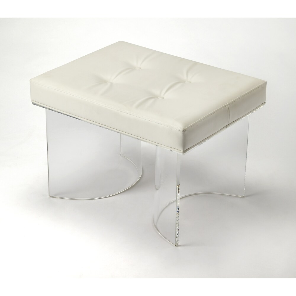 Butler Specialty Butler ellipse clear acrylic vanity stool (Acrylic - Fabric)