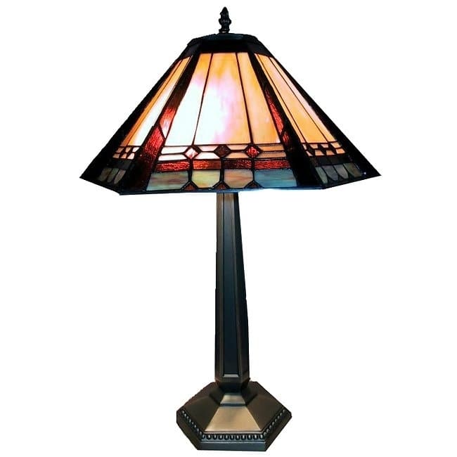 Mission Style Stained Glass Table Lamp