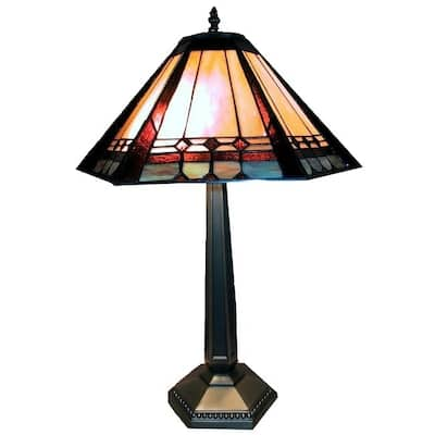 Mission Style Stained Glass Table Lamp