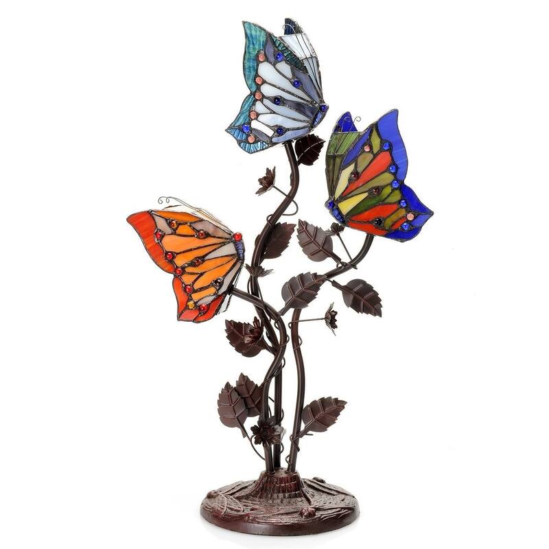 Warehouse of Tiffany Aurelia Antique Glass/Iron Tiffany-style Table Lamp