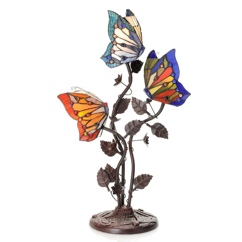 Warehouse of Tiffany Aurelia Antique Glass/Iron Tiffany-style Table Lamp