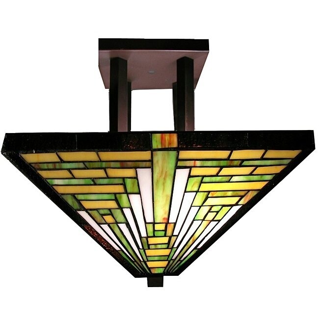 Tiffany Style Frank Lloyd Wright Mission Ceiling Lamp Frank Lloyd Wright Mission Ceiling Lamp