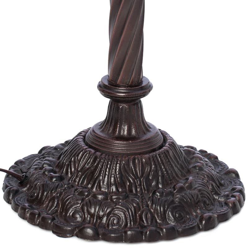 Copper Grove Linz Tiffany-style Peacock Torchiere