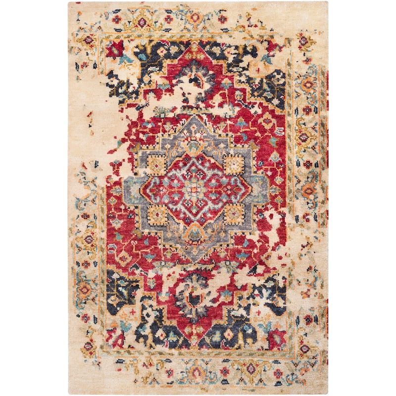 Mehdi Natural Fiber Area Rug - 2' x 3' - Red
