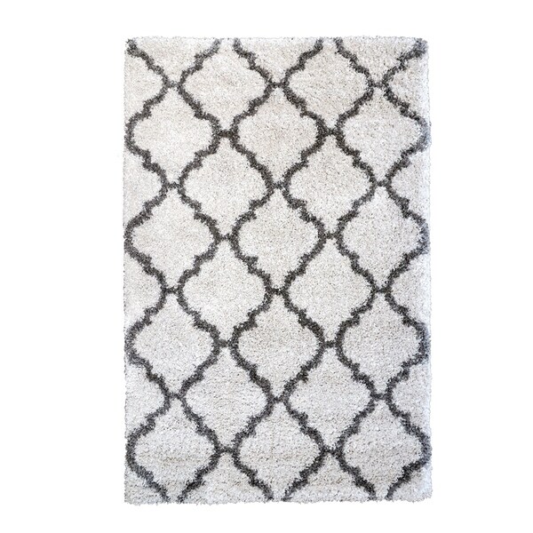 Laura Ashley Luxury Ivory Trellis Shag Area Rug (7'10" X 10') by Gertmenian