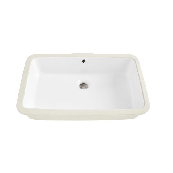 Sinkology Carder Rectangle Undermount Vitreous China Bathroom Sink in White with Overflow Drain