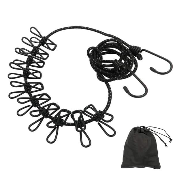 Evelots TravelCamping, PortableAdjustableElastic Clothesline w/10
