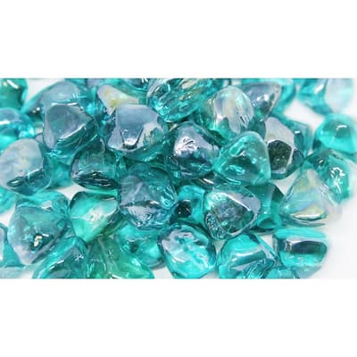 1" Fireglass Zircon Light Blue Luster - 10lb box