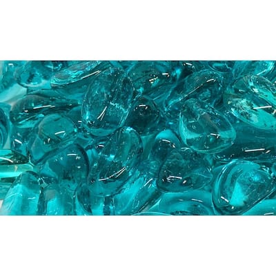 3/4" Fireglass Cashew Light Blue - 10lb box