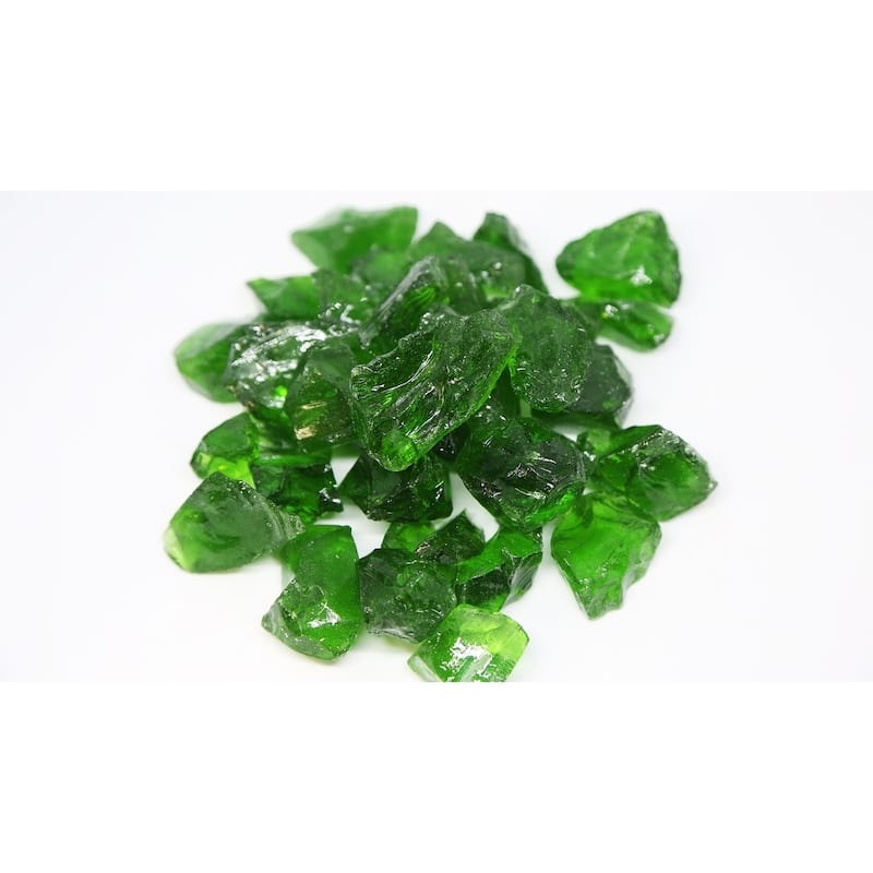 1 1/2" Fireglass Rocks Light Green - 10lb Box