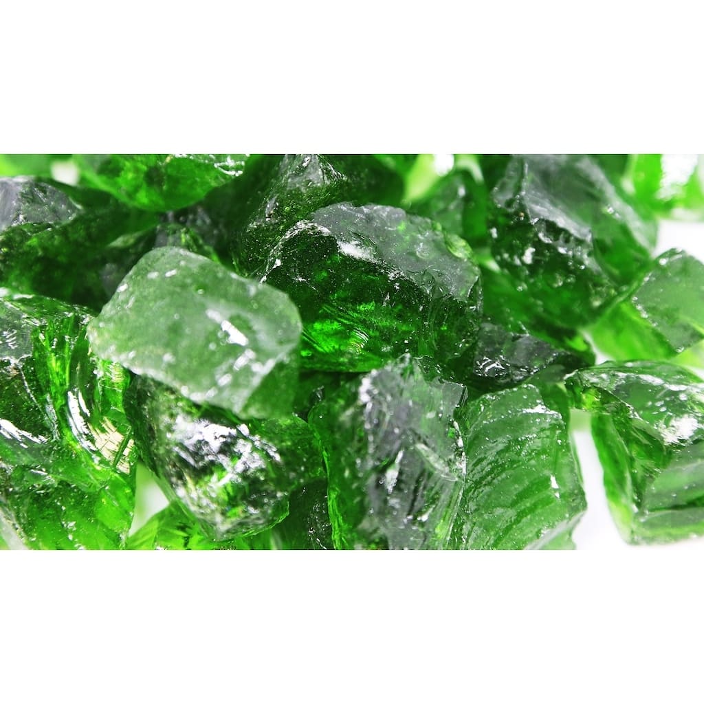 1 1/2" Fireglass Rocks Light Green - 10lb Box
