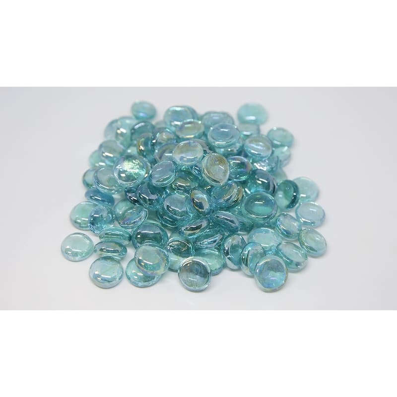 1/2" Fireglass Beads Light Blue Luster - 10lb box