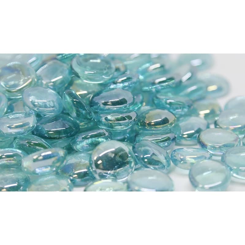 1/2" Fireglass Beads Light Blue Luster - 10lb box