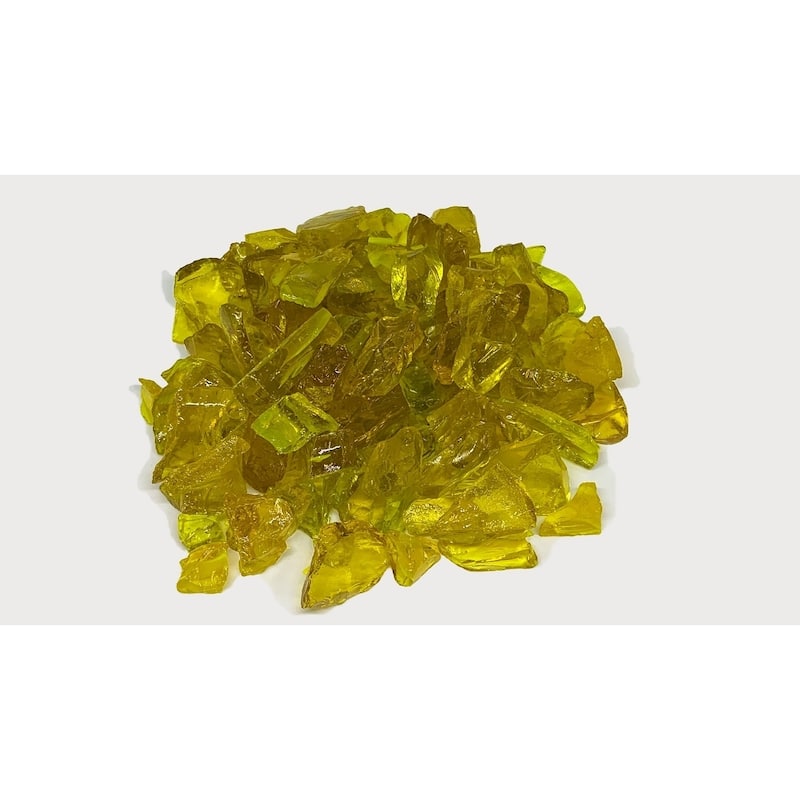 1 1/4" Fireglass Rocks Yellow - 10lb box
