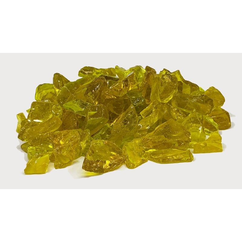 1 1/4" Fireglass Rocks Yellow - 10lb box