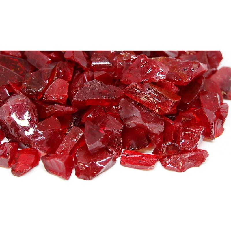 1 1/4" Fireglass Rocks Red - 10lb box