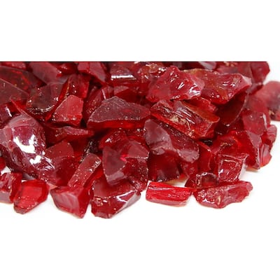 1 1/4" Fireglass Rocks Red - 10lb box