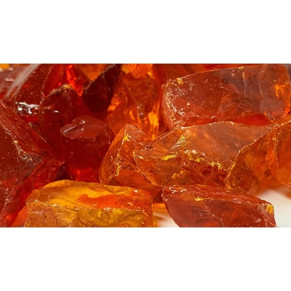 Shop 20 30mm Orange Fireglass Rocks 10lb Box On Sale Free