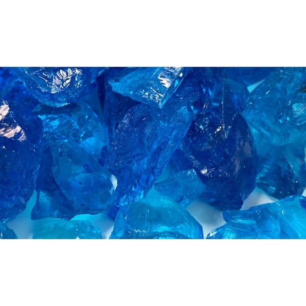 Shop 20 30mm Light Blue Fireglass Rocks 10lb Box On Sale Free