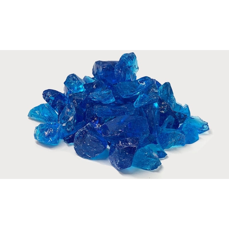 1 1/4" Fireglass Rocks Light Blue - 10lb box