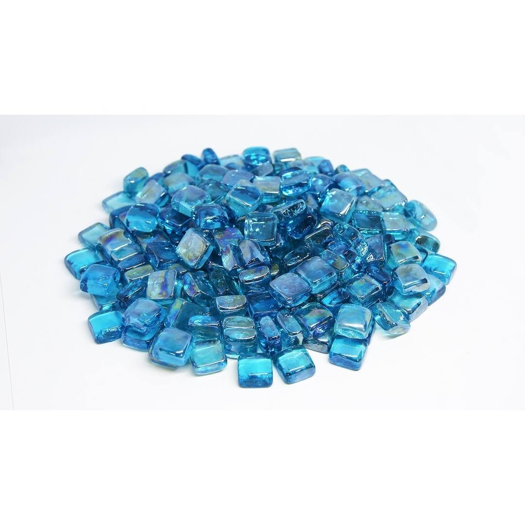 1" Fireglass Cubes Light Blue 10lb box Bed Bath & Beyond 27104224