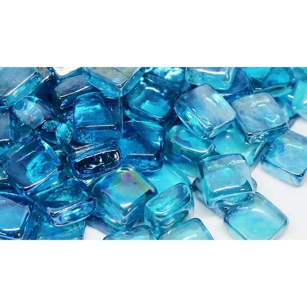 1" Fireglass Cubes Light Blue 10lb box Bed Bath & Beyond 27104224