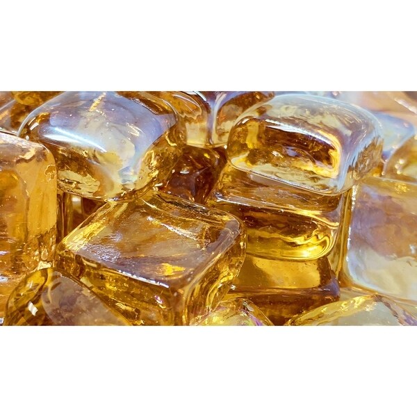 25mm Caramel Fireglass Cubes- 10lb box