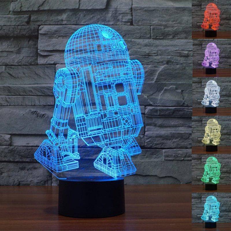 Smart Touch 3D Illusion 7-Color LED Light - R2D2 - Multi