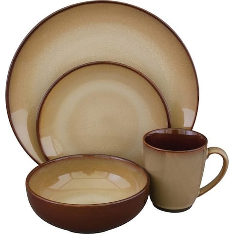 Sango Nova 16-Piece Ceramic Dinnerware Set, Brown
