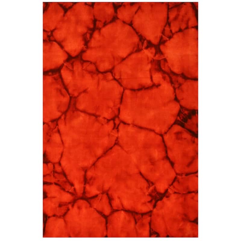 Handmade Dip Dyed Red Wool Area Rug