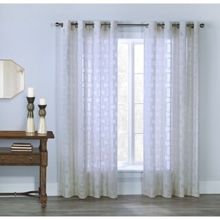 Voltaire geomtric semi sheer curtains - Bed Bath & Beyond - 27105392
