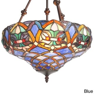Tiffany-style Ariel Hanging Light (CSA/UL Listed - Blue) - Chandeliers For Bedrooms by Overstock.com