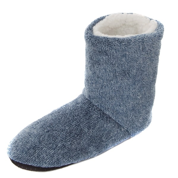 mens fleece lined bootie slippers