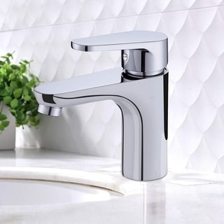 Vanity Art 5.9 Inch Single Hole and Single Handle Vessel Bathroom Sink Faucet Polished Chrome Deck Mounted Bathroom Faucet
