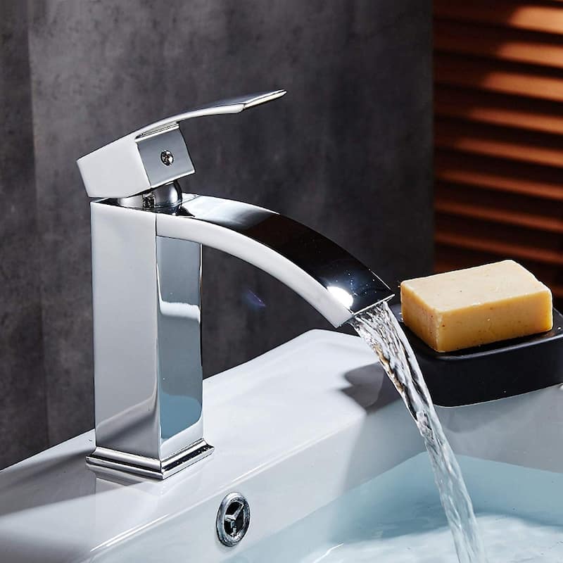 Vanity Art 6.7 Inch Single Hole and Single Handle Vessel Bathroom Sink Faucet Polished Chrome Deck Mounted Bathroom Faucet