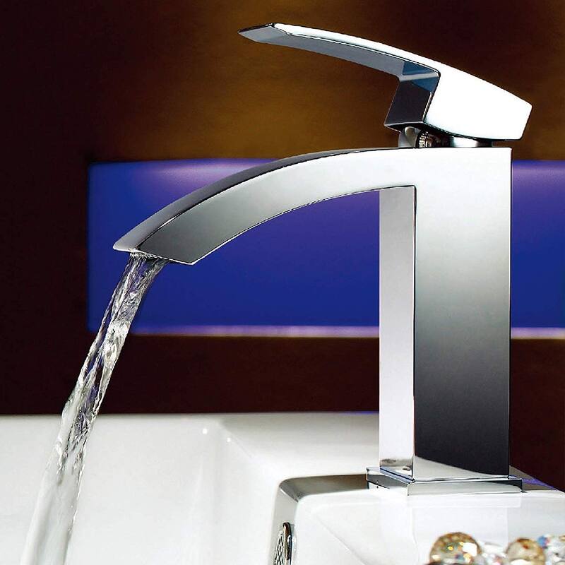 Vanity Art 6.7 Inch Single Hole and Single Handle Vessel Bathroom Sink Faucet Polished Chrome Deck Mounted Bathroom Faucet