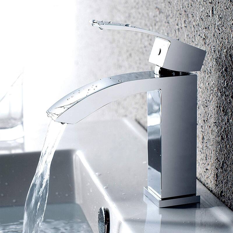 Vanity Art 6.7 Inch Single Hole and Single Handle Vessel Bathroom Sink Faucet Polished Chrome Deck Mounted Bathroom Faucet