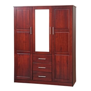 Palace Imports Cosmo 3-Door Wardrobe/Armoire with Mirror/3 Drawers by  (Mahogany)