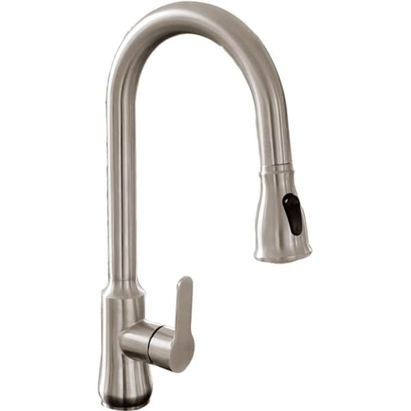 Vanity Art 17" High Arch Single Handle 2-Function Sprayhead Pull Down Kitchen Faucet, Brushed Nickel