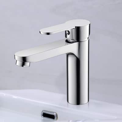 Vanity Art 6.3 Inch Single Hole and Single Handle Vessel Bathroom Sink Faucet Polished Brush Nickel Deck Mounted Bathroom Faucet