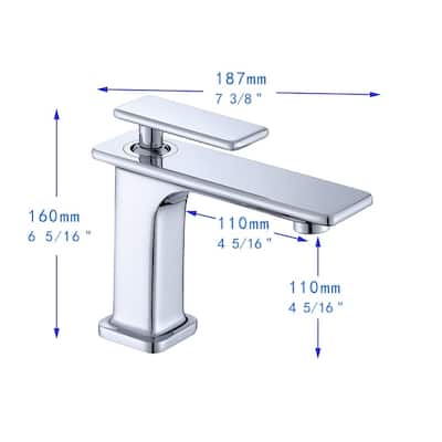 Vanity Art 6.5" Height Bathroom Vessel Faucet Single Handle Single Hole Vanity Sink Faucet Round Faucet Spout-Chrome Finish